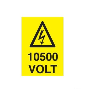 10500 Volt Uyarı Levhası 60x90cm (Karışık)