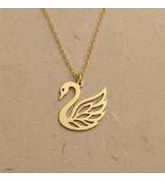 Kişiye Özel Kuğu Tasarım Figürlü Kolye 925K Gümüş (Gold)