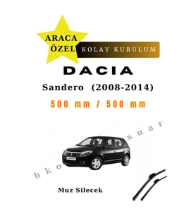 Dacia Sandero  (2008-2014) Araca Özel Silecek Ön İki