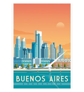 Buenos Aires - Arjantin Tablo Ahşap Poster Dekoratif