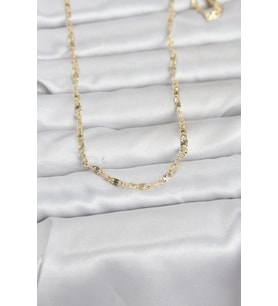 CM 14K Gold Renk Lazerli Gemici Zincir Model 60 cm Kadın Kolye 5886 - HPSBYI5633-6692