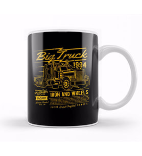 Fun Cool Vintage Big Truck Kupa Bardak Porselen