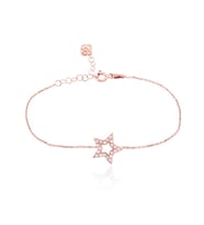 EMILIANO JEWELLERY Zirkon Taşlı Pırlanta Montür Rose Altın Kaplama Yıldız Gümüş Bileklik