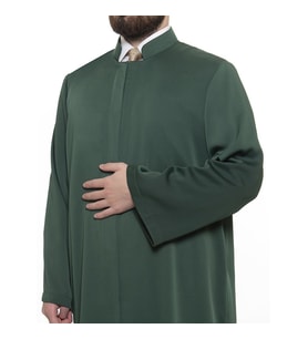 Nafi Hakim Yaka Sade İmam Cübbesi Yeşil