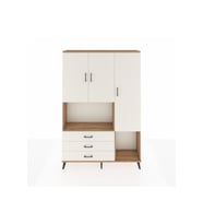Arges Gardrop 6 Raflı 3 Çekmeceli 3 Kapaklı 132x30x195 Çam-Aytaşı