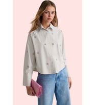 Kadın Düz Desen Basic Gömlek Uzun Kollu Terrycotton Kumaş Yaz Günlük Kullanım Modern Tasarım (Taş)