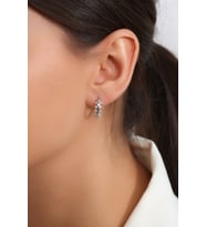 Kadın 925 Ayar Gümüş Zirkon Taşlı Küpe (Rodyum)