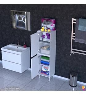 Modilayn İLKİM 35x138x32,5 cm Ekstra Düzen İçin Kullanışlı 4 Kapak 4 Bölmeli Banyo Mutfak Dolabı