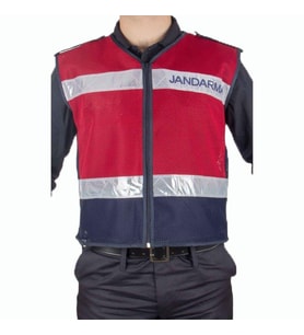 Jandarma Fileli Yelek Kırmızı & Lacivert (Kırmızı-Mavi)