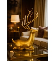 Büyük boy 20x18cm Gold Dekoratif Hediyelik Geyik Figürü