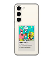 Samsung Galaxy S23 Uyumlu Sunger Bob Minimalist Poster Desenli Şeffaf Telefon Kılıfı