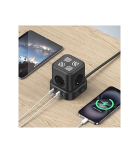 4lü Akım Korumalı Priz Gece Lambalı 2xusb 2xtype-c Çıkış Yüksek Gerilim Koruma Çoklu Priz Çoğaltıcı