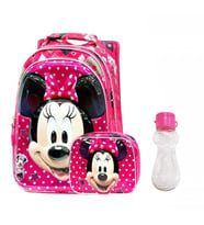 Minnie Mouse Baskılı Ortopedik ilkokul Çantası - Beslenme Çantası + Suluk Hediyeli - Okul Çantası (Karışık)