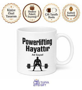 Powerlifting Is Life Baskılı Powerlifting Hayattır Kahve Kupa Bardak Hediye
