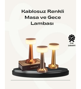 Modern USB'li Kablosuz Masa Lambası – Minimalist Tasarım, 3 Farklı Parlaklık