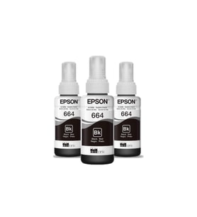 Epson 664 C13T66414A Black Üçlü Şişe Mürekkep Seti