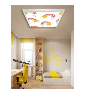 Genç Odası Avize-60cmx60cm-54watt-led-6500 Kelvin (beyaz)-30m2 Alan Homojen Aydınlatma-uv Baskı Led