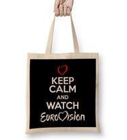 Keep Calm And Watch Eurovision Bez Çanta Uzun Saplı
