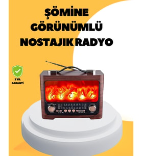 Taşınabilir Şömine Görünümlü Bluetooth Hoparlör – Solar Şarjlı, Alev Işıklı, 7W Ses
