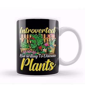 Cute Introverted But Willing To Discuss Plants Kupa Bardak Porselen