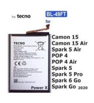 Tecno Spark 5 Pil Batarya BL-49 FT