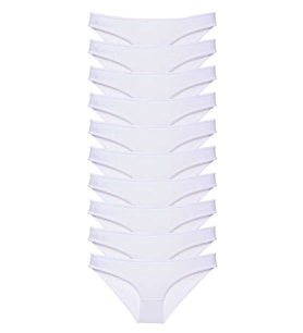 10 adet Süper Eko Set Likralı Kadın Slip Külot Beyaz