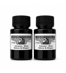 Rohrer&Klingner 770 siyah çizim mürekkebi orj. dolum, çizim, kaligrafi, hat 28ml-2 Ad