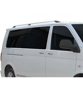 Volkswagen Caravelle Uyumlu T5 Cam Çerçevesi 14 Parça Krom (U.Ş) Çift Sürgü 2003-2010