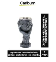 Özel Tasarım Dekoratif Şık Hediyelik Sevgili Arkadaş Paslanmaz Çelik El Kadeh Bardak 19*7 Cm