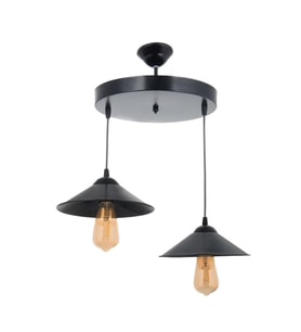 MYLİGHTS  RETRO METAL SARKIT İKİLİ MAT SİYAH AVİZE