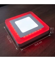 Kare Sıva Üstü Led Spot Armatür 9 WATT Çift Renk Üç Kademe Kırmızı Beyaz veya Gece Lambası