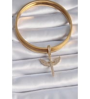 Pirinç Gold Renk Zirkon Taşlı Mikail Model Ajda Charm 5886 - SSSSSS8811-6813