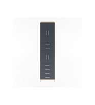 Hyperion Dolap 3 Raflı 6 Çekmeceli 4 Kapaklı 60x44x243 Çam-Antrasit