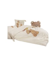 Fluffy Bear Organik Pamuk Penye Nevresim Seti - 4 Parça (Krem)
