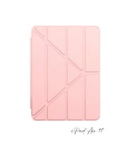 iPad Air 11 inç 6. Nesil Uyumlu Kalem Bölmeli Akıllı Trifolding Tablet Kılıfı (Rose Gold Altın)