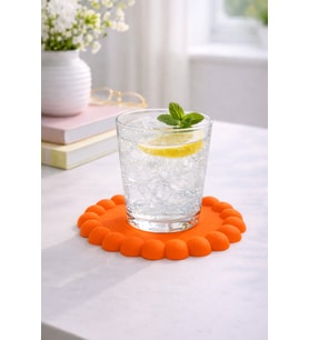 Bubble Desenli Bardak Altlığı - Soft Turuncu