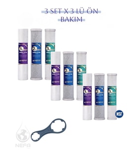 Tüm Açık Kasa Su Arıtma ve İhlas Cebilion Compact Uyumlu 1.5 Yıllık ÖN Filtre Seti