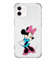 Apple iPhone 12 Uyumlu Köşe Korumalı Antişok  Kapak Minnie Mouse Tasarımlı Şeffaf  Kılıf