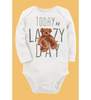 Organik Baskılı Pamuklu Unisex Bebek Body UZUNKOLE77
