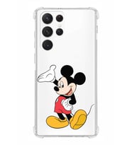 Samsung Galaxy S22 Ultra Uyumlu Köşe Korumalı Antişok  Kapak Mickey Mouse Tasarımlı Şeffaf  Kılıf