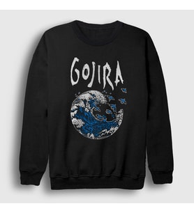 Presmono Unisex Siyah Kanagawa Wave Gojira Sweatshirt 292620tt