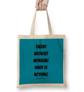 Cristiano Ronaldo Quotes Art Gift - Vintage Retro Style Bez Çanta Uzun Saplı