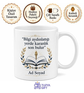 İsme Özel Rektör Yazılı Kupa Bardak Hediye Özel Tasarım Baskılı