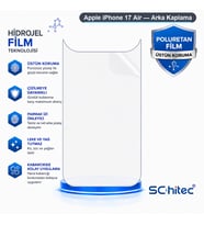 SChitec Apple iPhone 17 Air Uyumlu Arka Yüzey Hidrojel Koruyucu Film