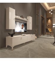 Decoraktiv Eko 7 Mdf Std Gold Tv Ünitesi Tv Sehpası (Beyaz)