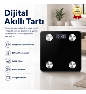 HZL Tartı Dijital Baskül Yağ Su Kas Vücut Kitle Endeksi Kilo Ölçer Tartı Profesyonel - Diyetisyen Onayli