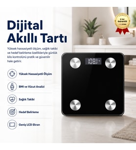 Tartı Dijital Baskül Yağ Su Kas Vücut Kitle Endeksi Kilo Ölçer Tartı Profesyonel - Diyetisyen Onayli