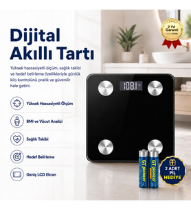 Tartı Dijital Baskül Yağ Su Kas Vücut Kitle Endeksi Kilo Ölçer Tartı Profesyonel - Diyetisyen Onayli