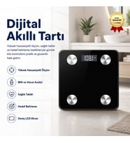 Tartı Dijital Baskül Yağ Su Kas Vücut Kitle Endeksi Kilo Ölçer Tartı Profesyonel - Diyetisyen Onayli