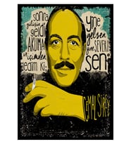 Siyah Cemal Süreya Retro Ahşap Poster